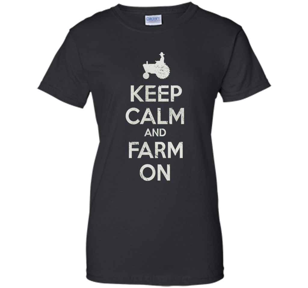 Retro Fade Keep Calm and Farm On T Shirt