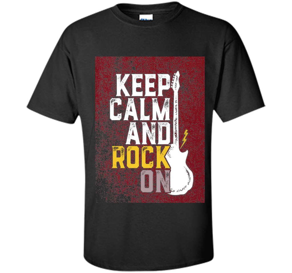 Keep Calm and Rock On Music T-shirt Vintage Grunge Style
