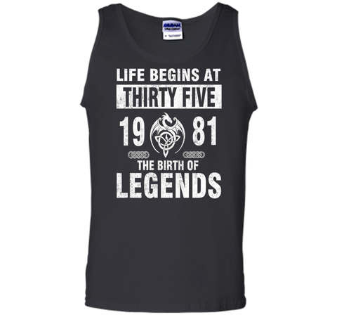 35th Birthday Gifts - Made 1981 The Birth Of Legends Tshirt