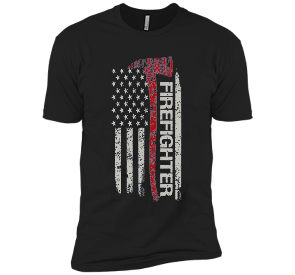 Thin Red Line Firefighter American Flag TShirt - Firefigh