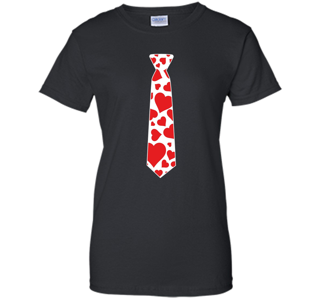 Valentine's Day Hearts Neck Tie T-Shirt For Kids & Adults