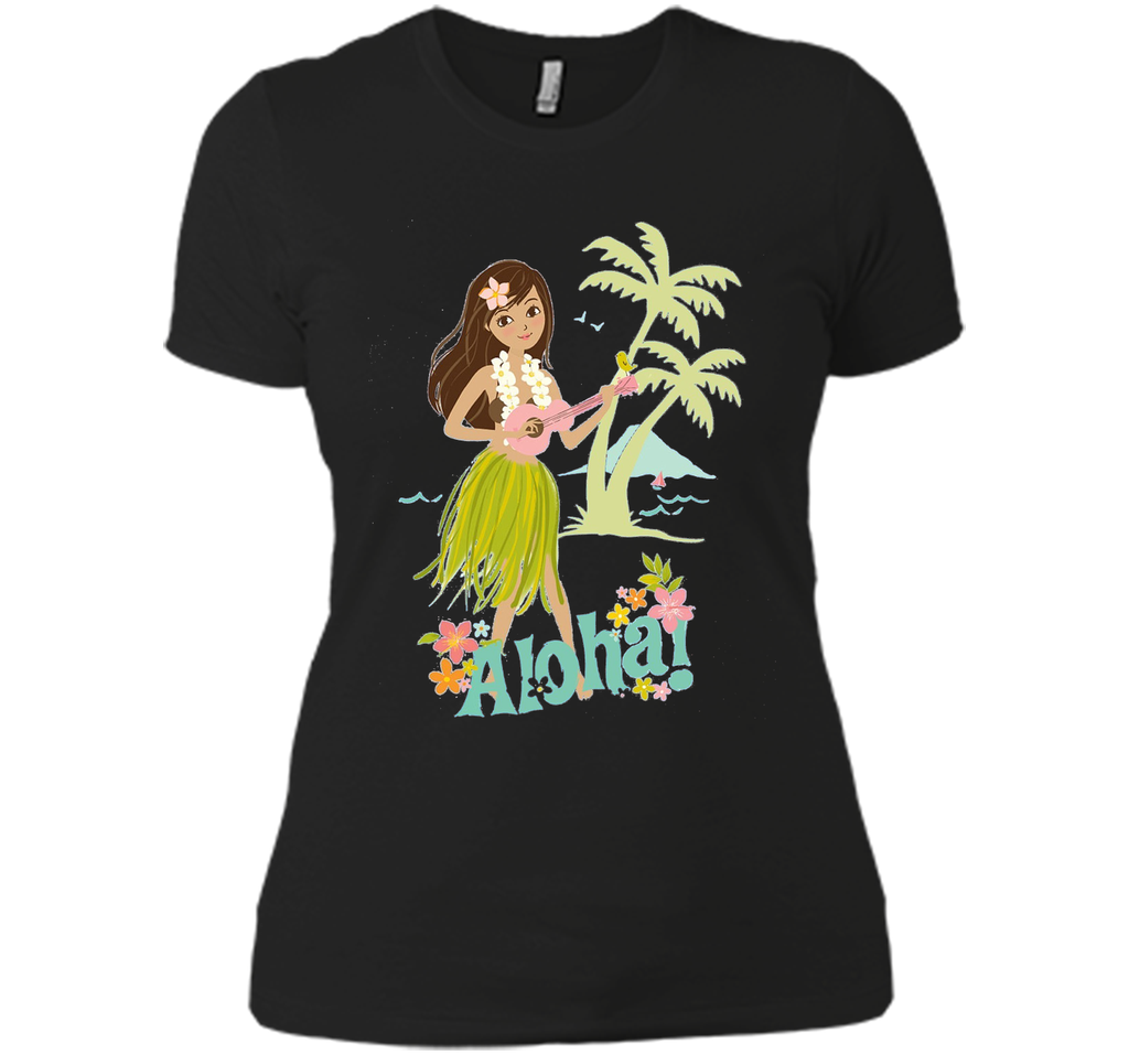 Vintage Hawaiian Hula Girl Shirt Tropical Beach Aloha