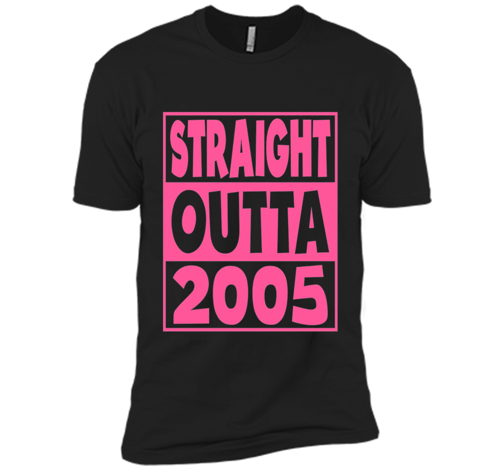 12th Birthday Gift T-Shirt Straight Outta 2005 Pink