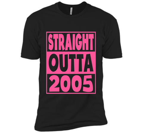 12th Birthday Gift T-Shirt Straight Outta 2005 Pink
