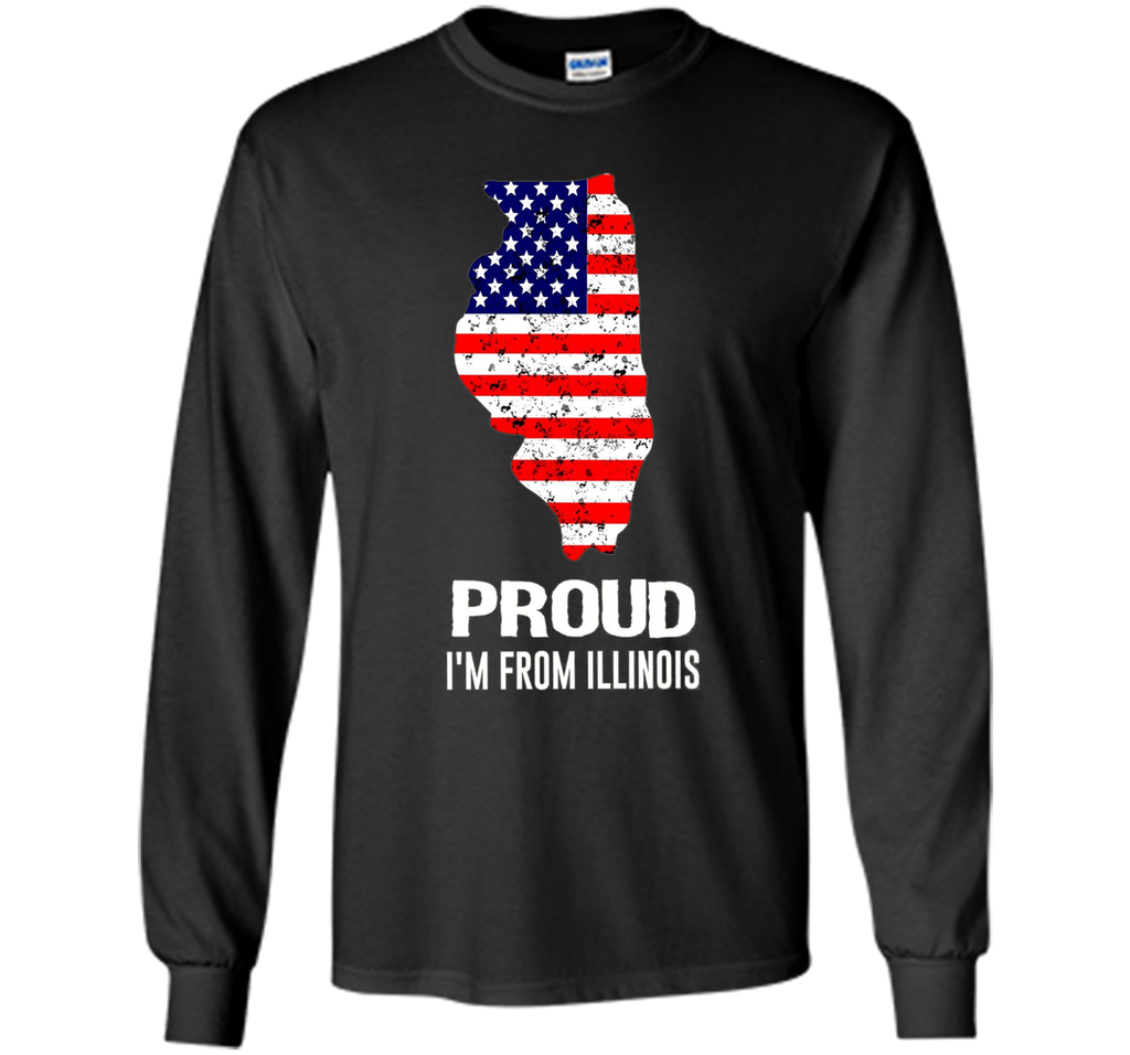 Proud of lllinois-US flag Independence day Tshirt