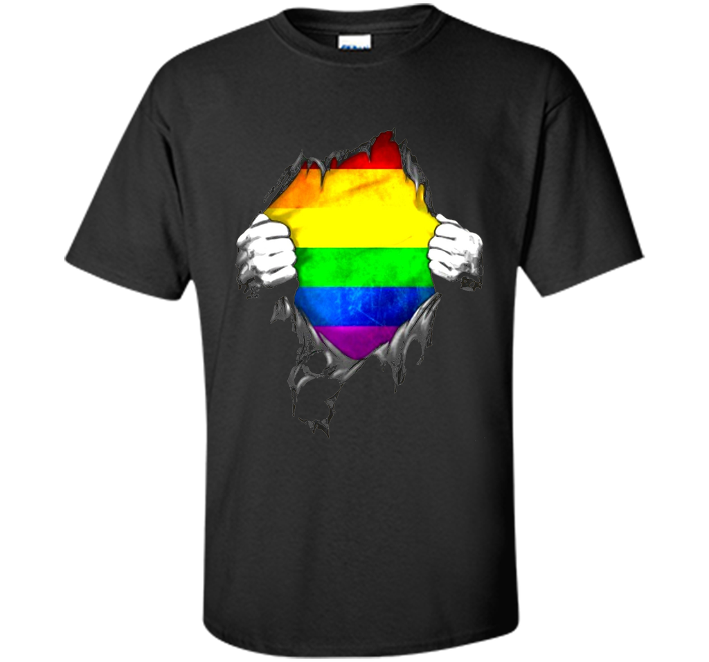 Rainbow Lesbian Gay Pride LGBT Super Stronger T Shirt