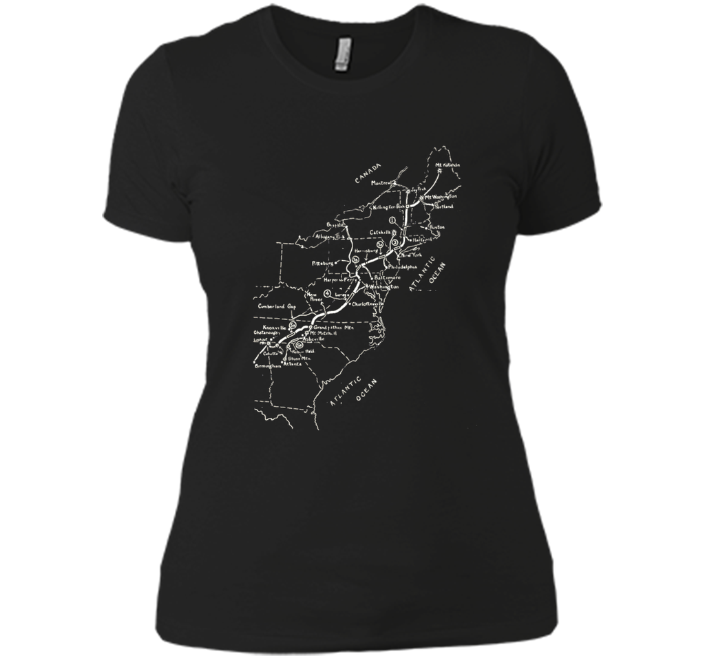 Appalachian Trail Hand-drawn Map Vintage Look T-Shirt