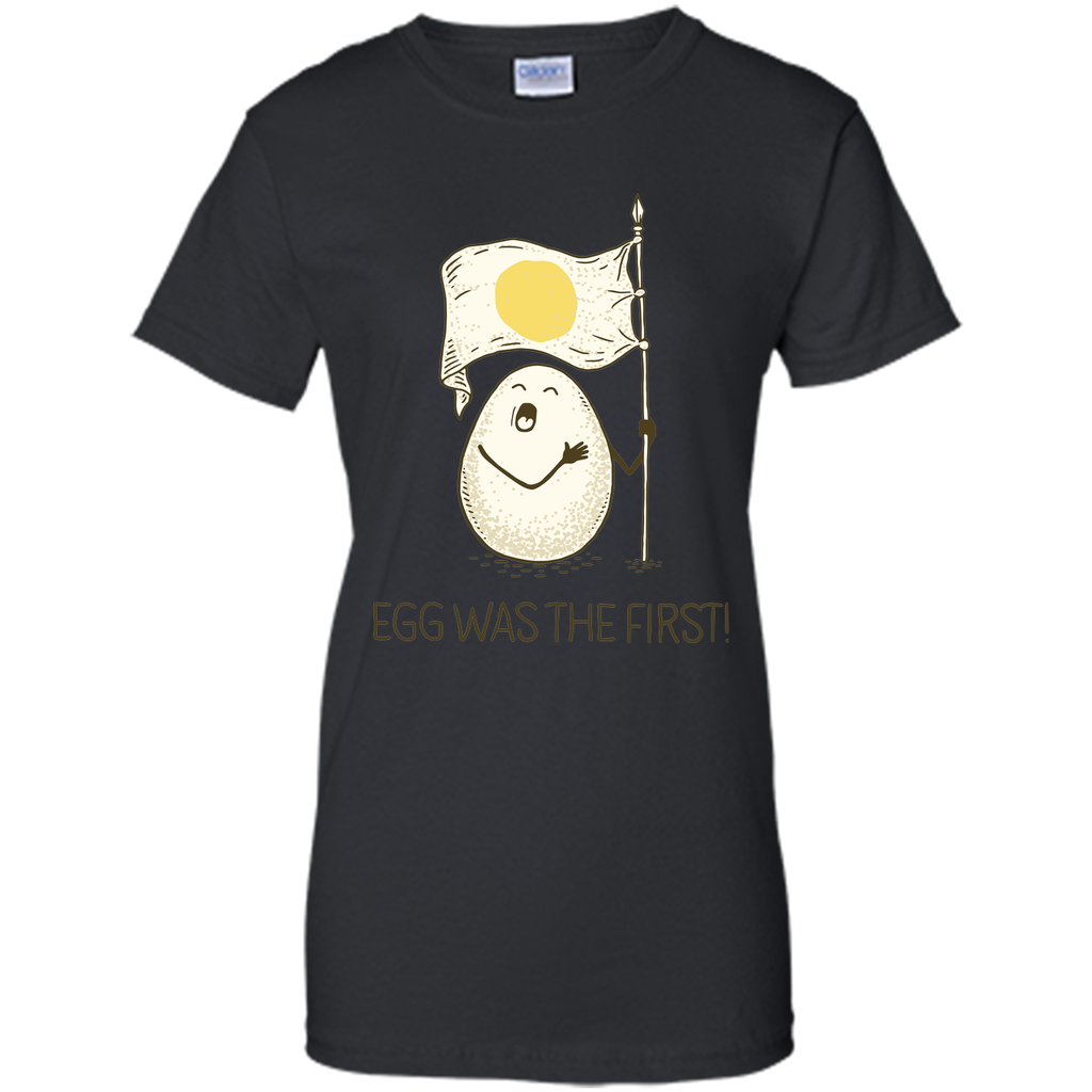 EGG WAS THE FIRST! Cartoon graphic T-Shirt
