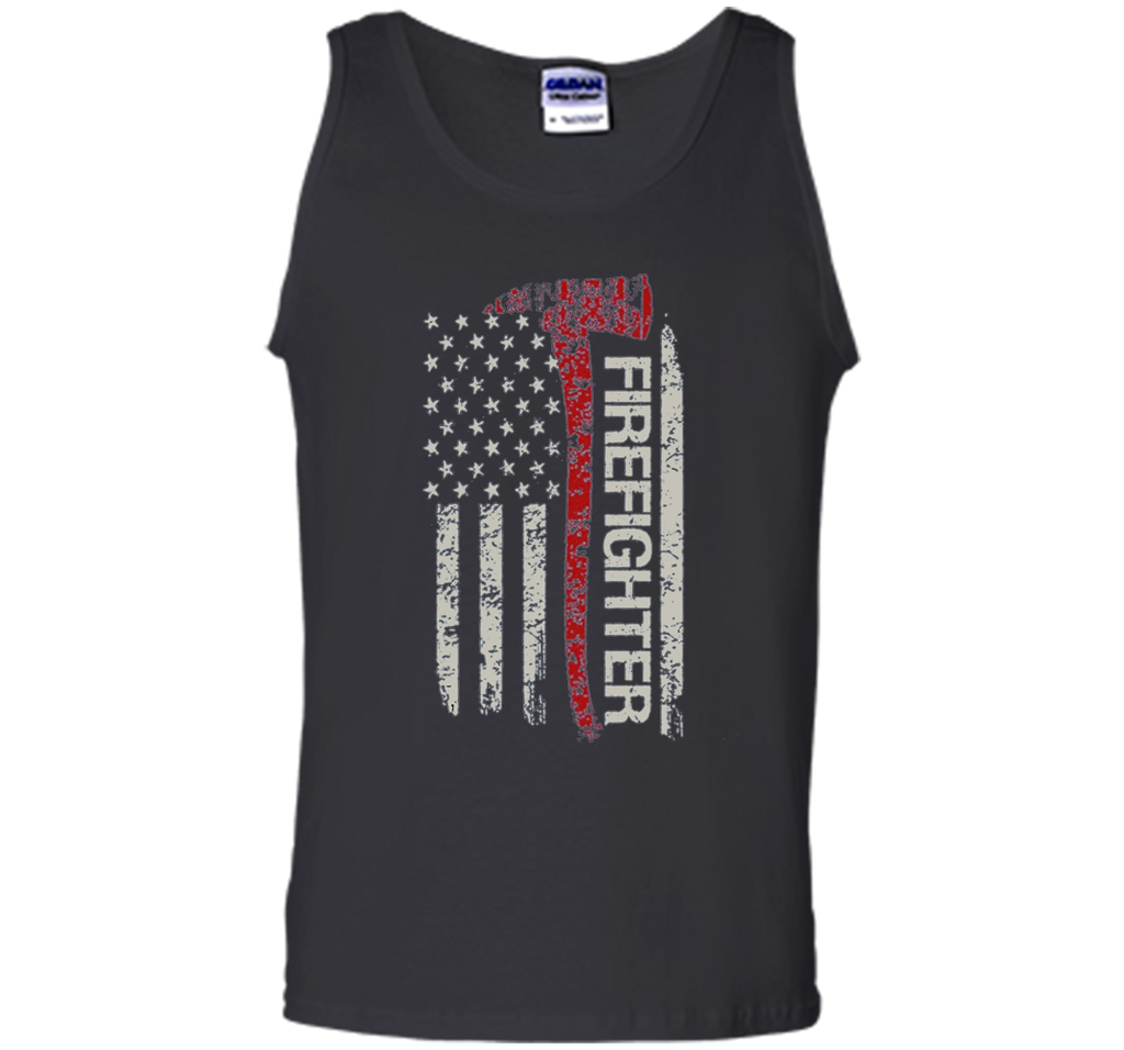 Thin Red Line Firefighter American Flag TShirt - Firefigh