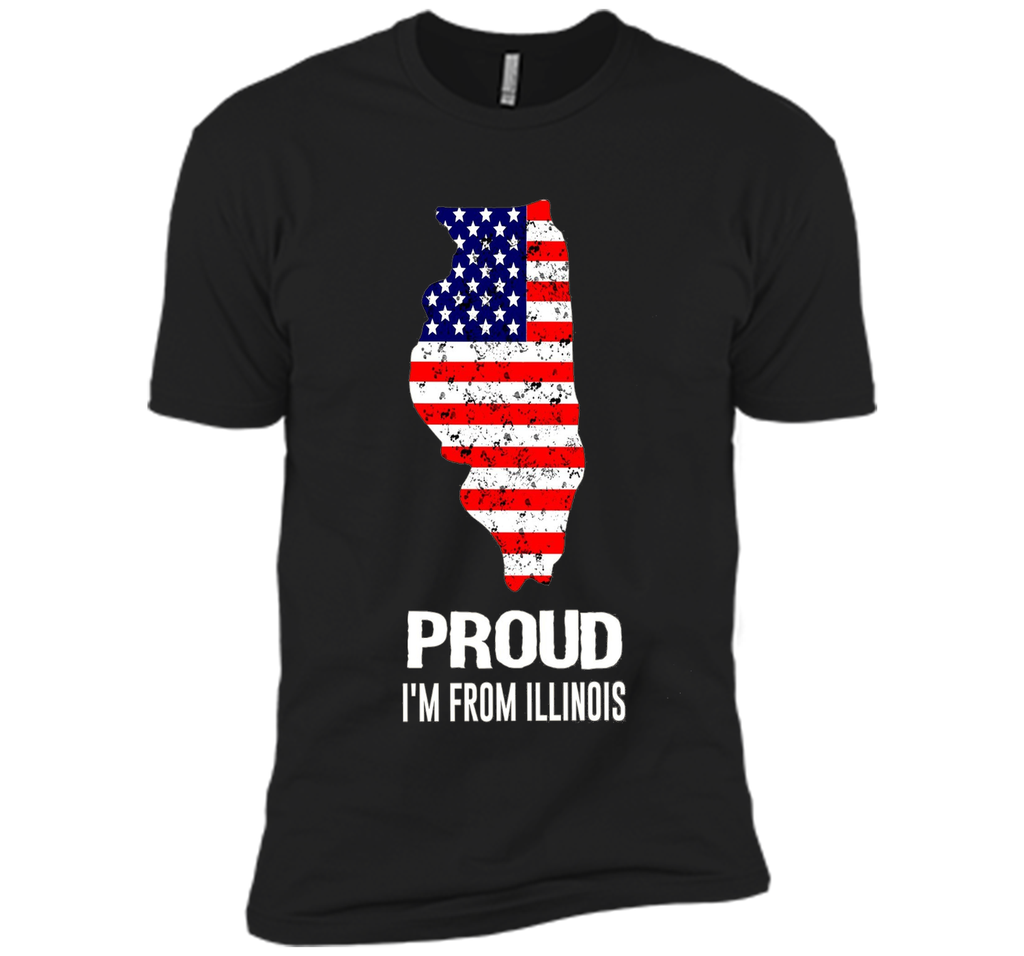 Proud of lllinois-US flag Independence day Tshirt