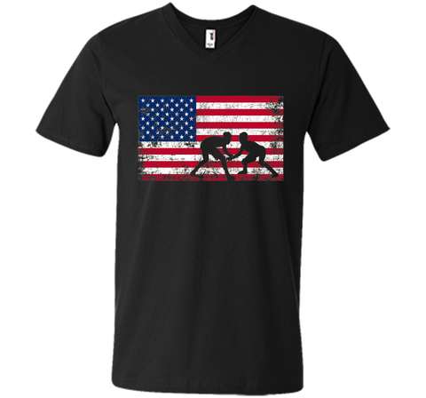 American Flag Wrestling T-shirt - Wrestling Team Gift