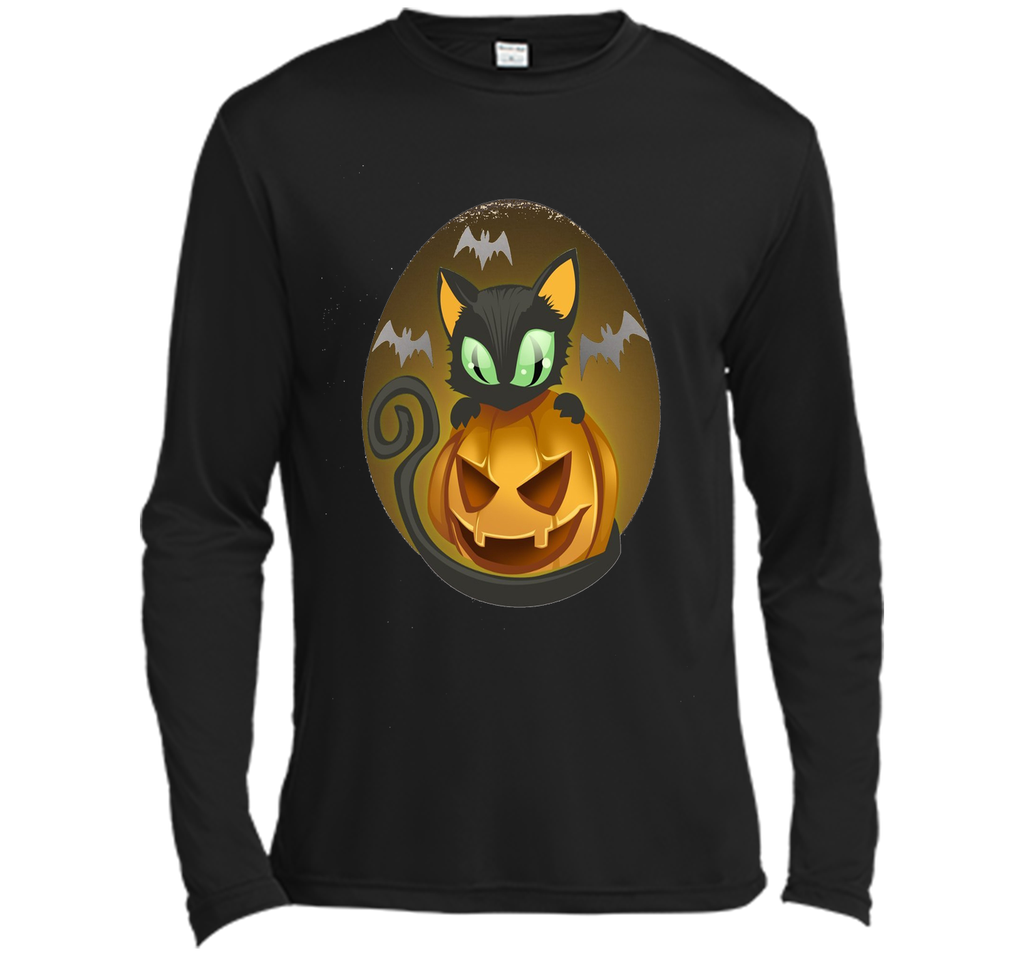 Bats, Black Cat, Pumpkin, Jack O Lantern Halloween T-Shirt