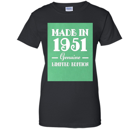65th Birthday Gift T-Shirt Made In 1951 Genuine (Fitted)