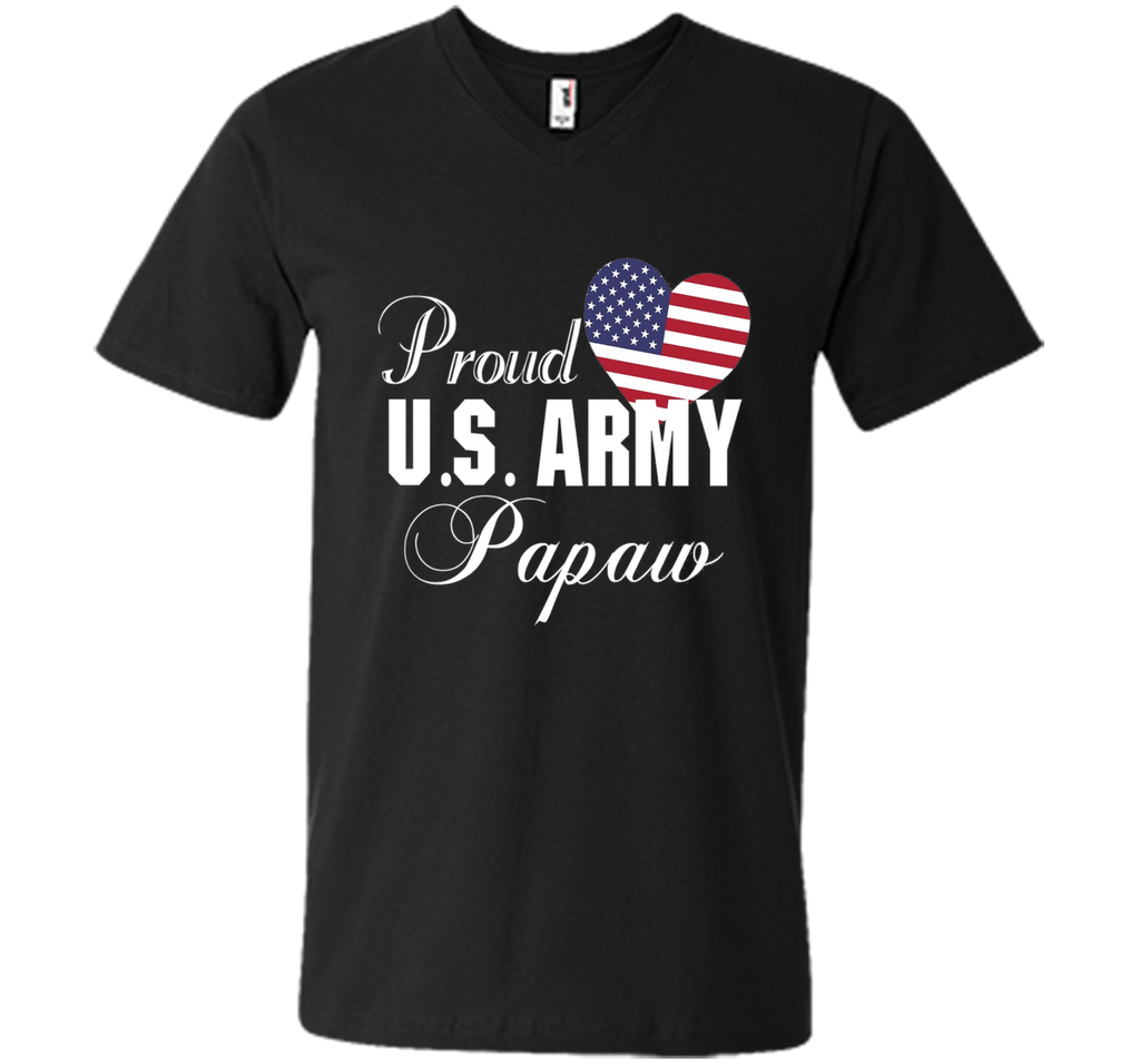 Mens Gift for Father's Day - Proud U.S. Army Papaw Heart T-shirt