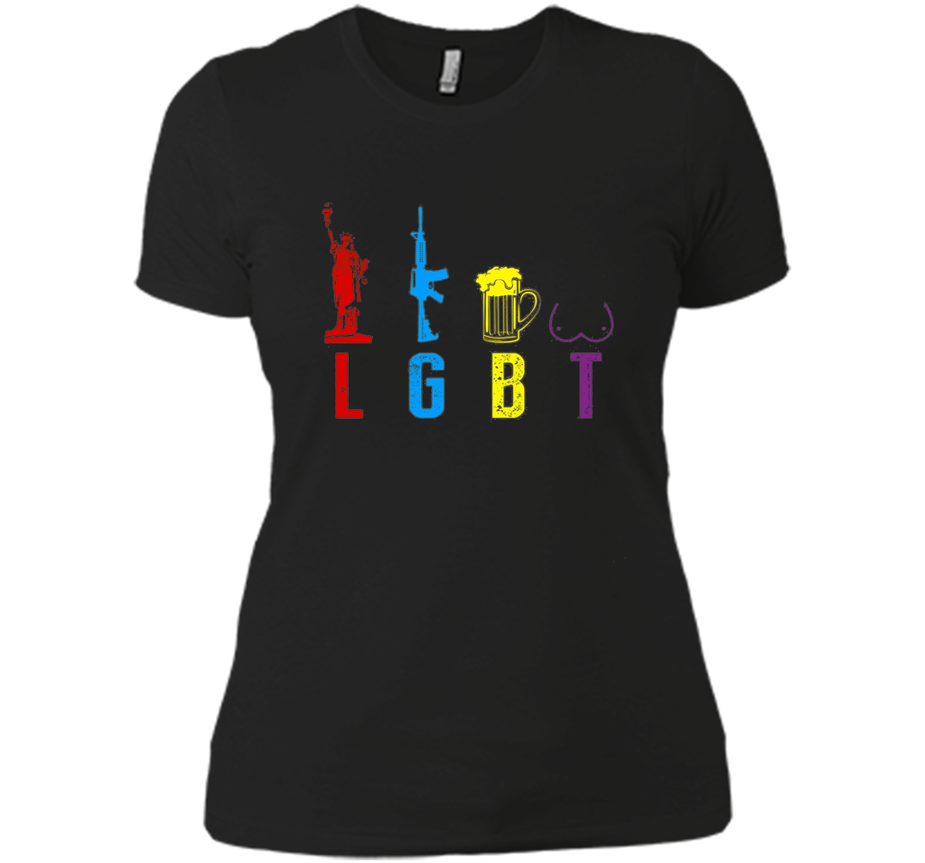 Liberty Gun Beer Funny T-shirt America - LGBT