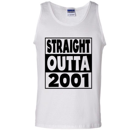 16th Birthday Gift T-Shirt Straight Outta 2001 White