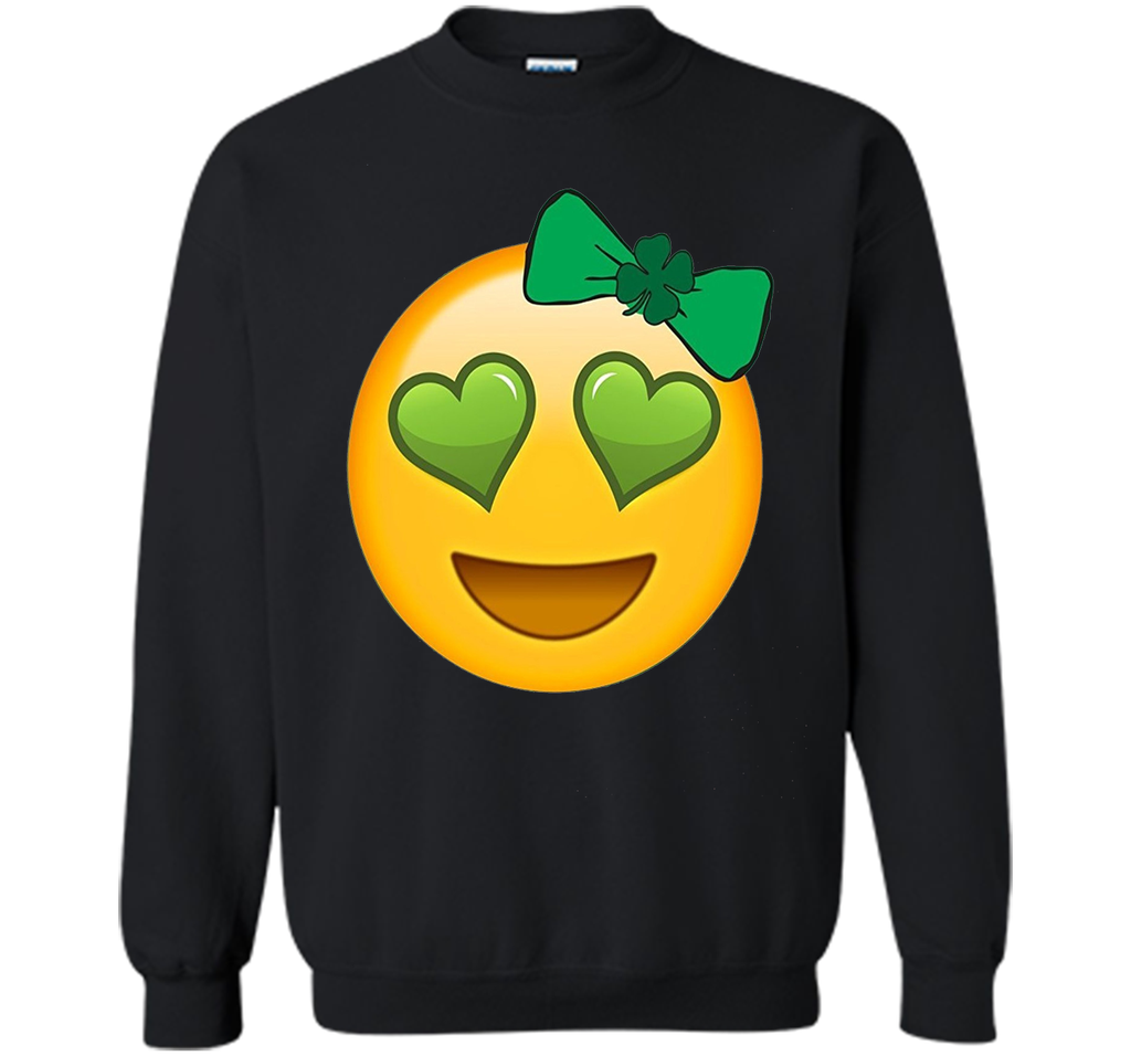 St. Patrick's Day Heart Eyes Emoji T-Shirt for Girls