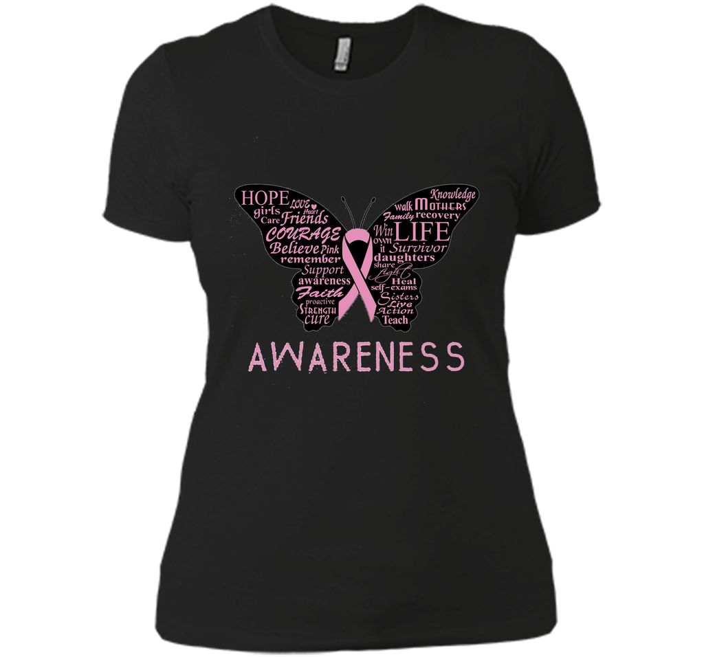 Pink Ribbon Butterfly Hope Breast Cancer Awareness T-Shirt