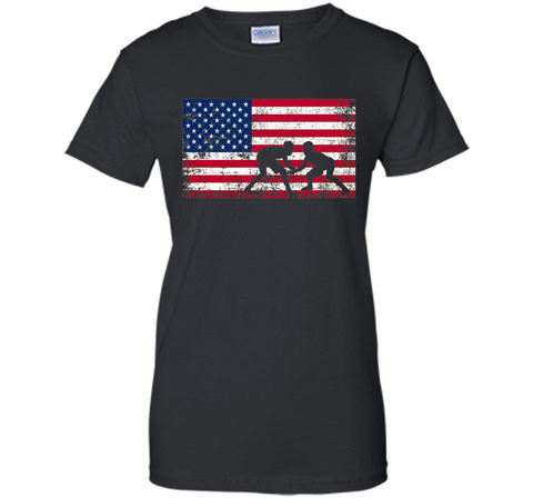 American Flag Wrestling T-shirt - Wrestling Team Gift