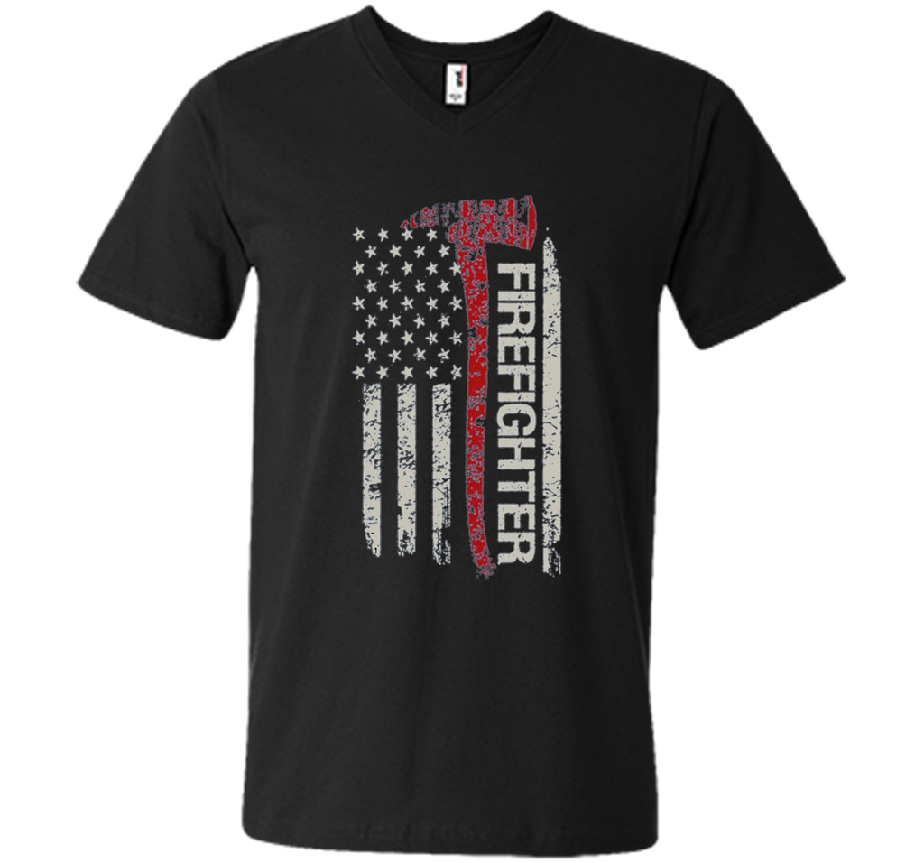 Thin Red Line Firefighter American Flag TShirt - Firefigh