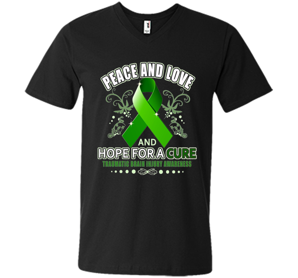 Peace Love And Hope Green - Traumatic Brain Injury Shirt