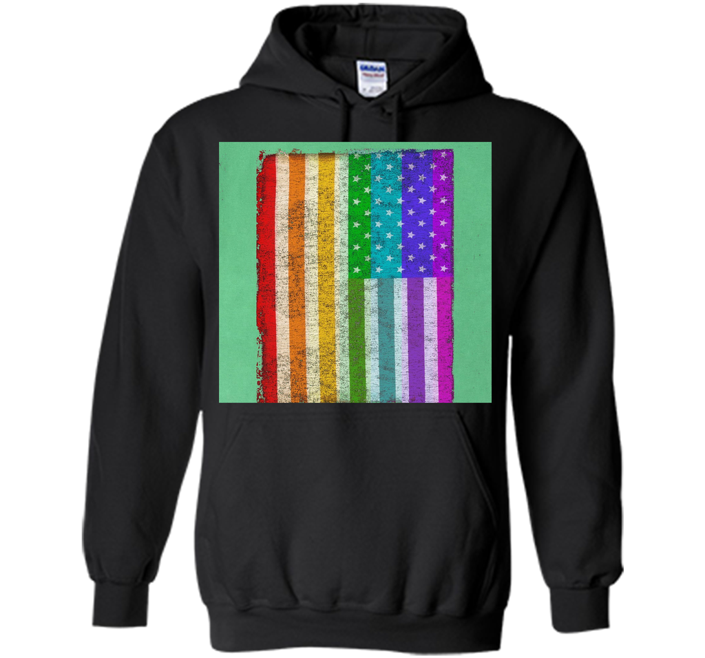 Distressed US United States Rainbow Flag LGBT T-Shirt
