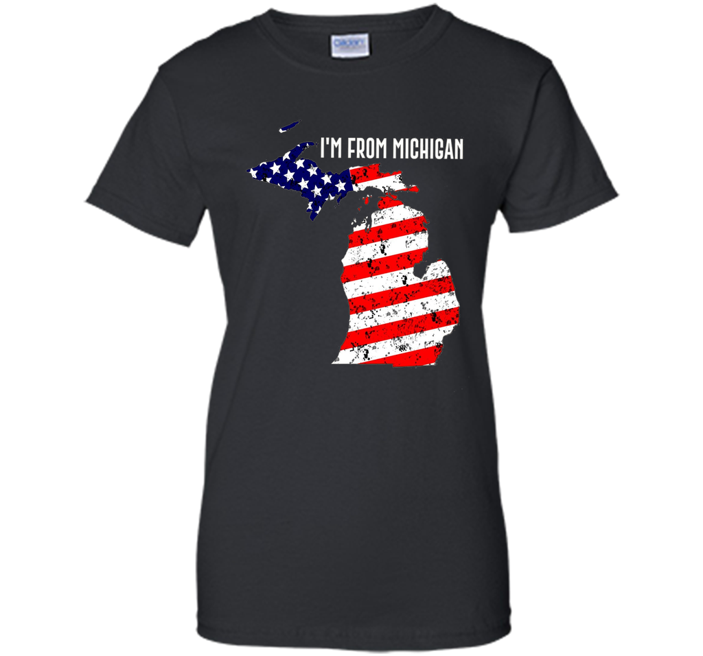 Proud of Michigan-US flag Independence day Tshirt