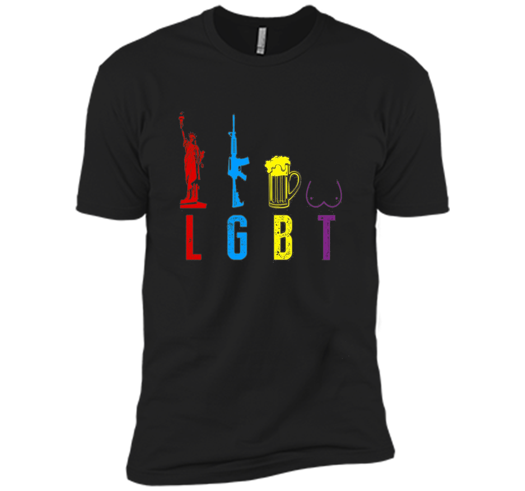 Liberty Gun Beer Funny T-shirt America - LGBT